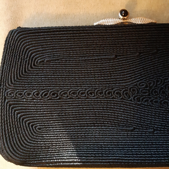 Vintage black cord clutch - Picture 3 of 9